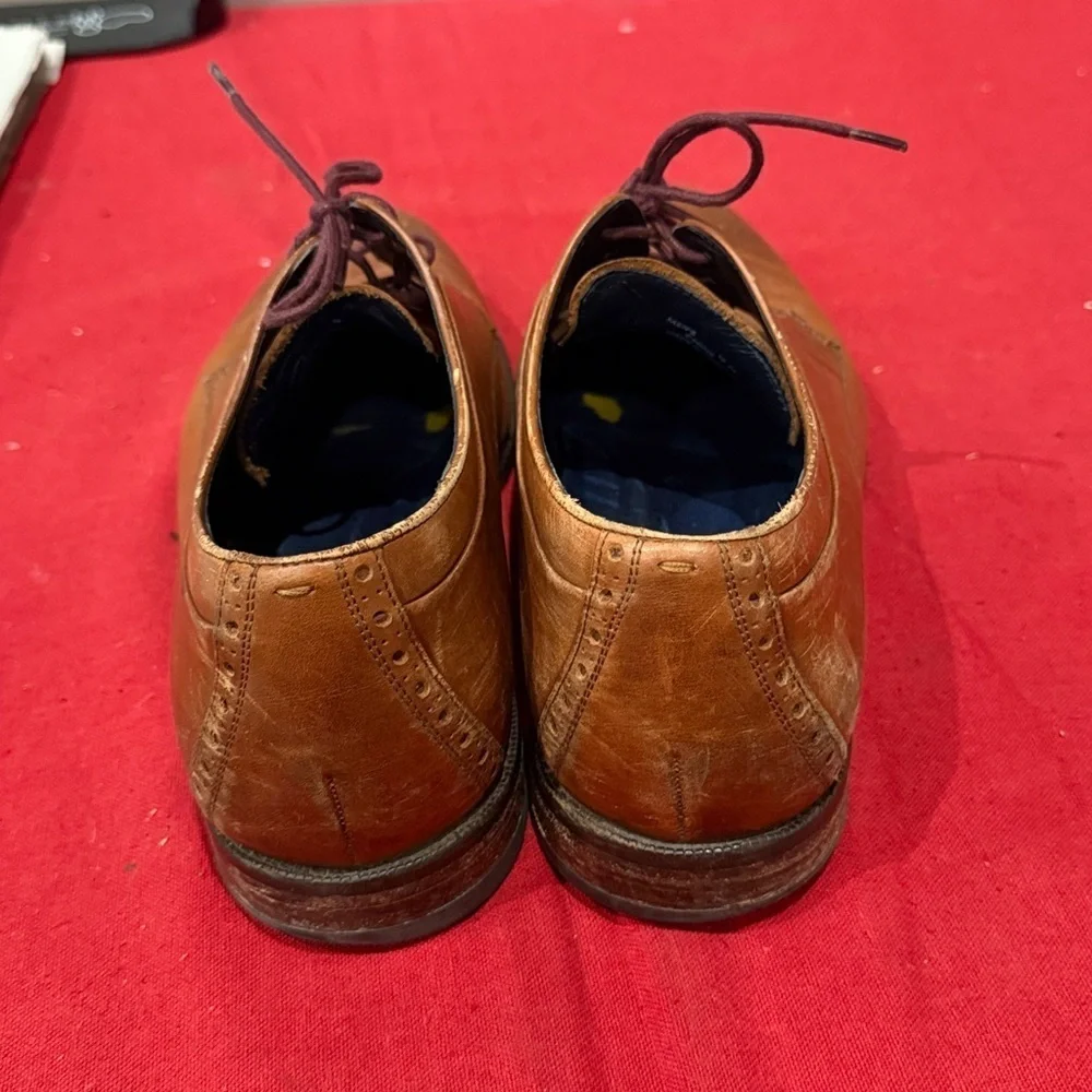 Cole Haan Brown Leather Oxfords with Burgundy Laces
